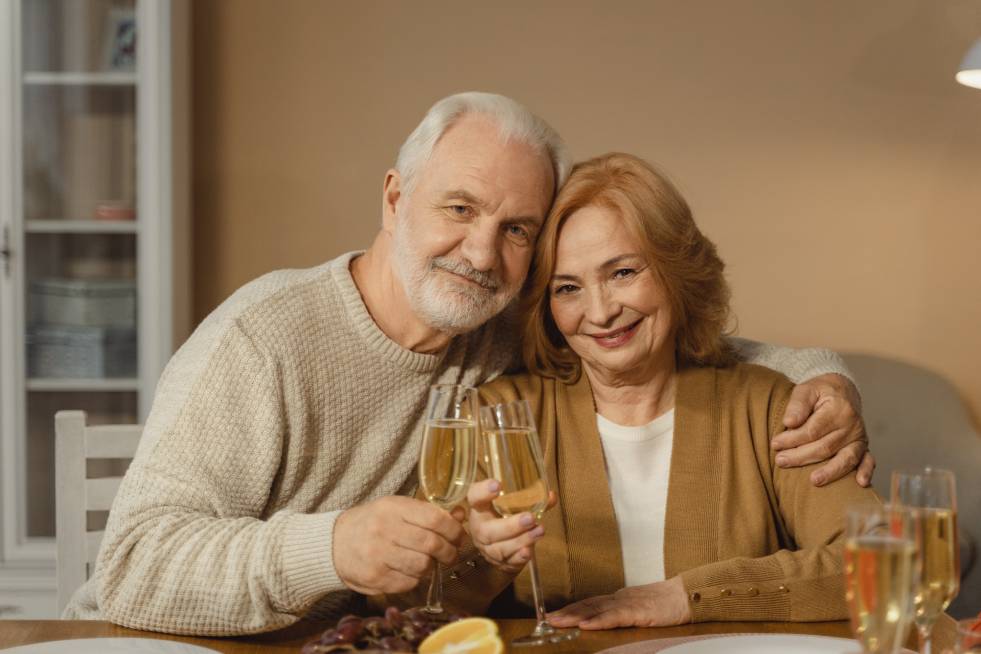 couple celebrating